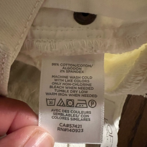 Loft Womens White Size 10 Frayed Mid Rise Skinny Jeans - Picture 5 of 8